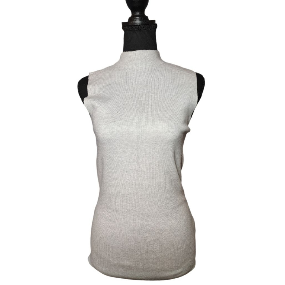 EXPRESS Gray Mock Neck Sleeveless Tank Top L